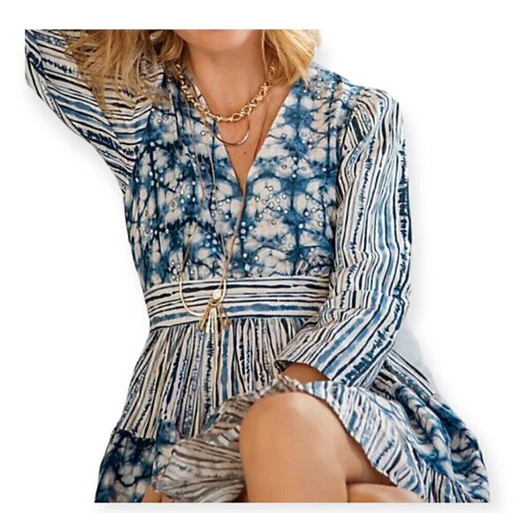 Anthropologie Behati Blue Print Mini Dress size S, NWT - Picture 4 of 16